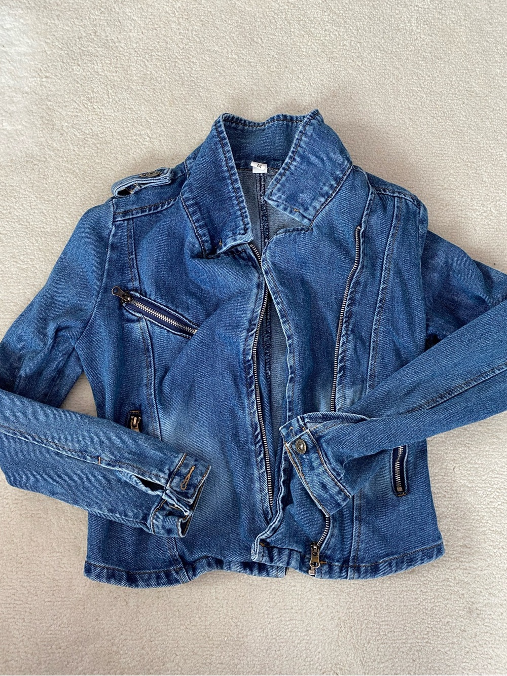 Blue Denim Moto Jacket